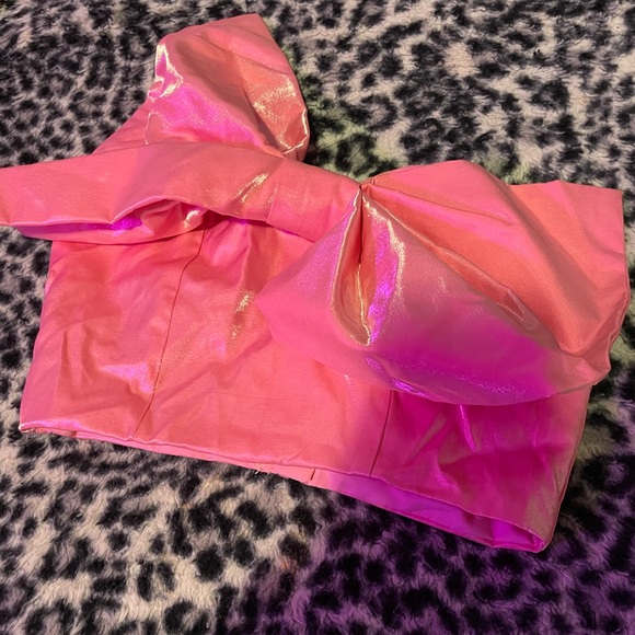 PINK BOW CROP & SMALL SKIRT - Picture 2 of 2